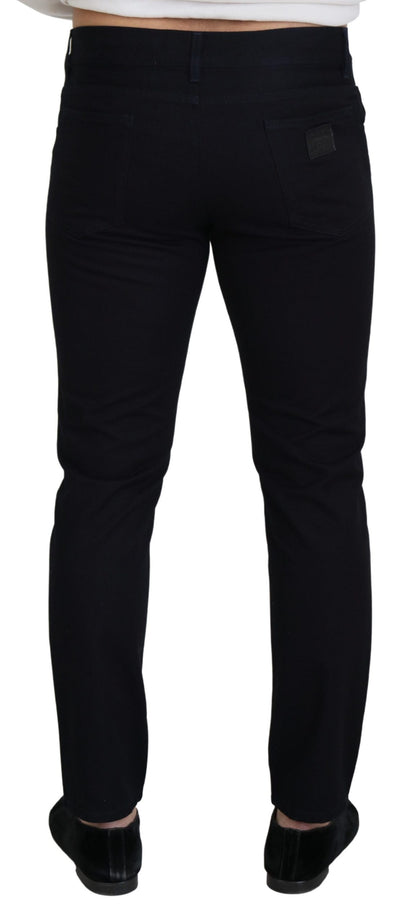 Dolce & Gabbana Elegant Black Silk Blend Denim Pants Dolce & Gabbana