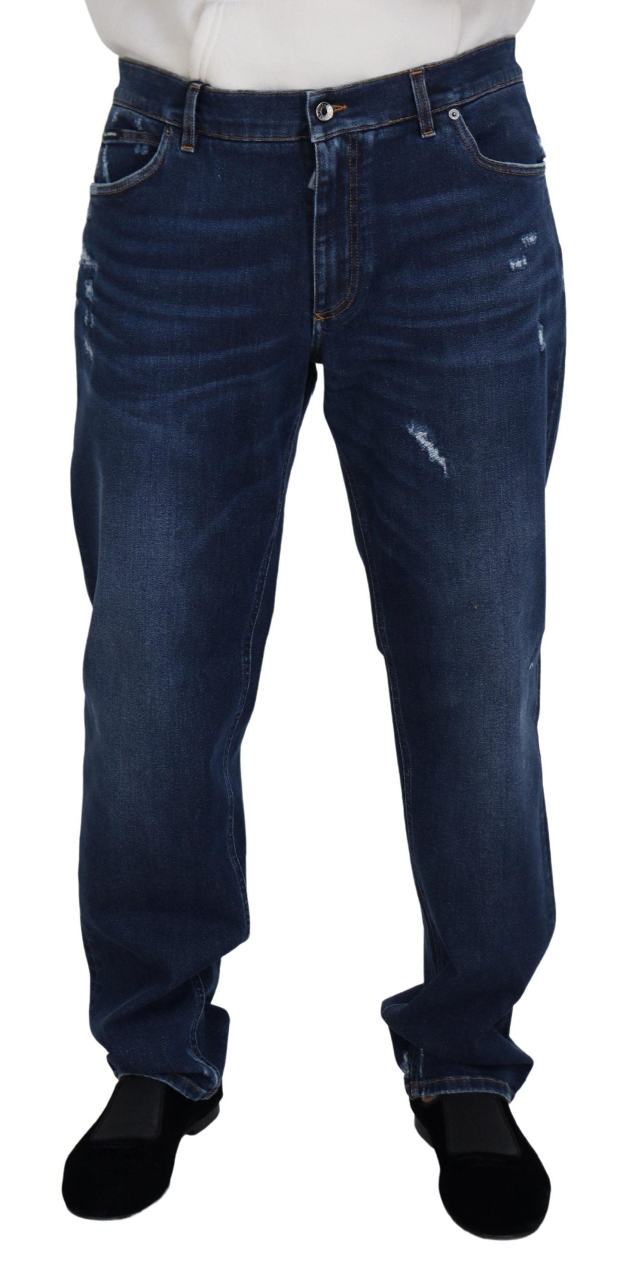 Dolce & Gabbana Elegant Blue Washed Denim Pants Dolce & Gabbana