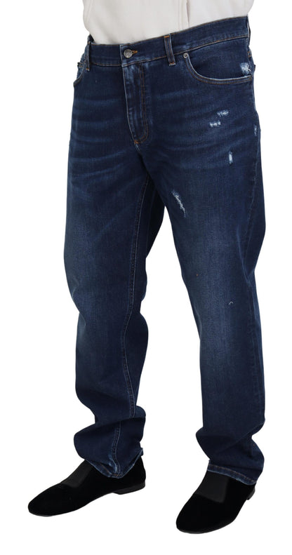 Dolce & Gabbana Elegant Blue Washed Denim Pants Dolce & Gabbana