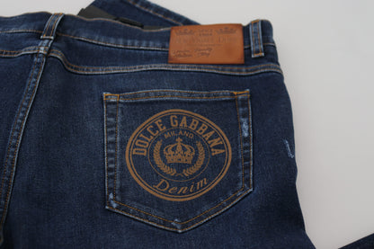 Dolce & Gabbana Elegant Blue Washed Denim Pants Dolce & Gabbana