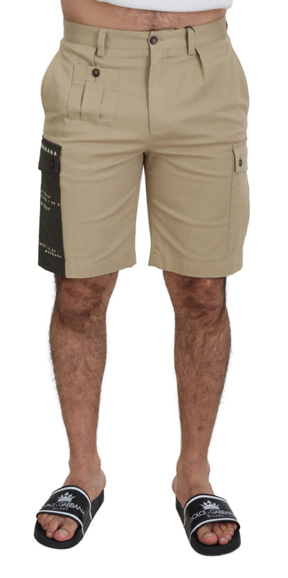 Dolce & Gabbana Elegant Beige Cotton Blend Designer Shorts Dolce & Gabbana