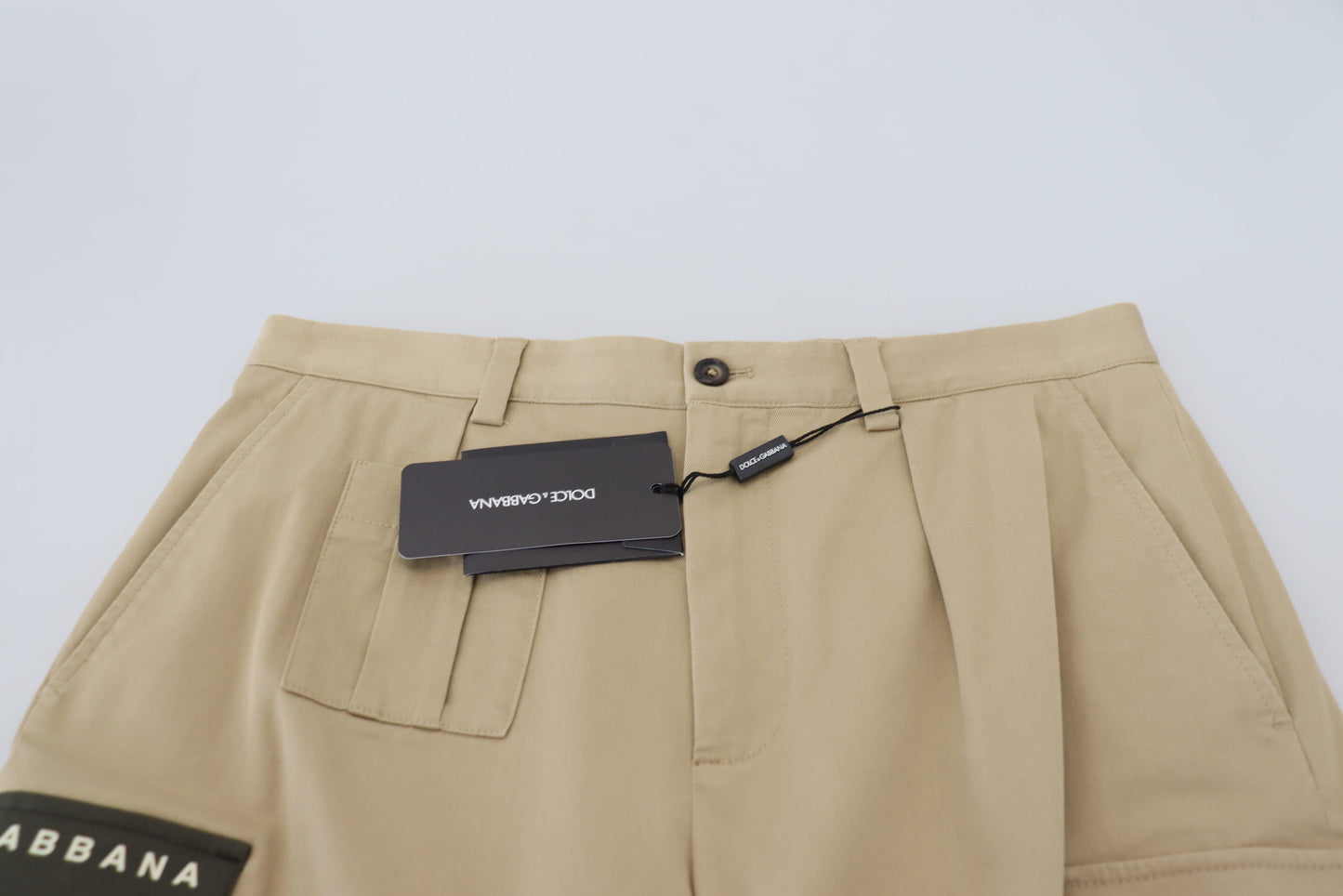 Dolce & Gabbana Elegant Beige Cotton Blend Designer Shorts Dolce & Gabbana