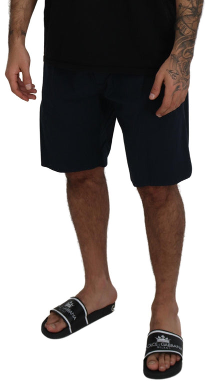 Dolce & Gabbana Elegant Blue Cotton Blend Shorts Dolce & Gabbana