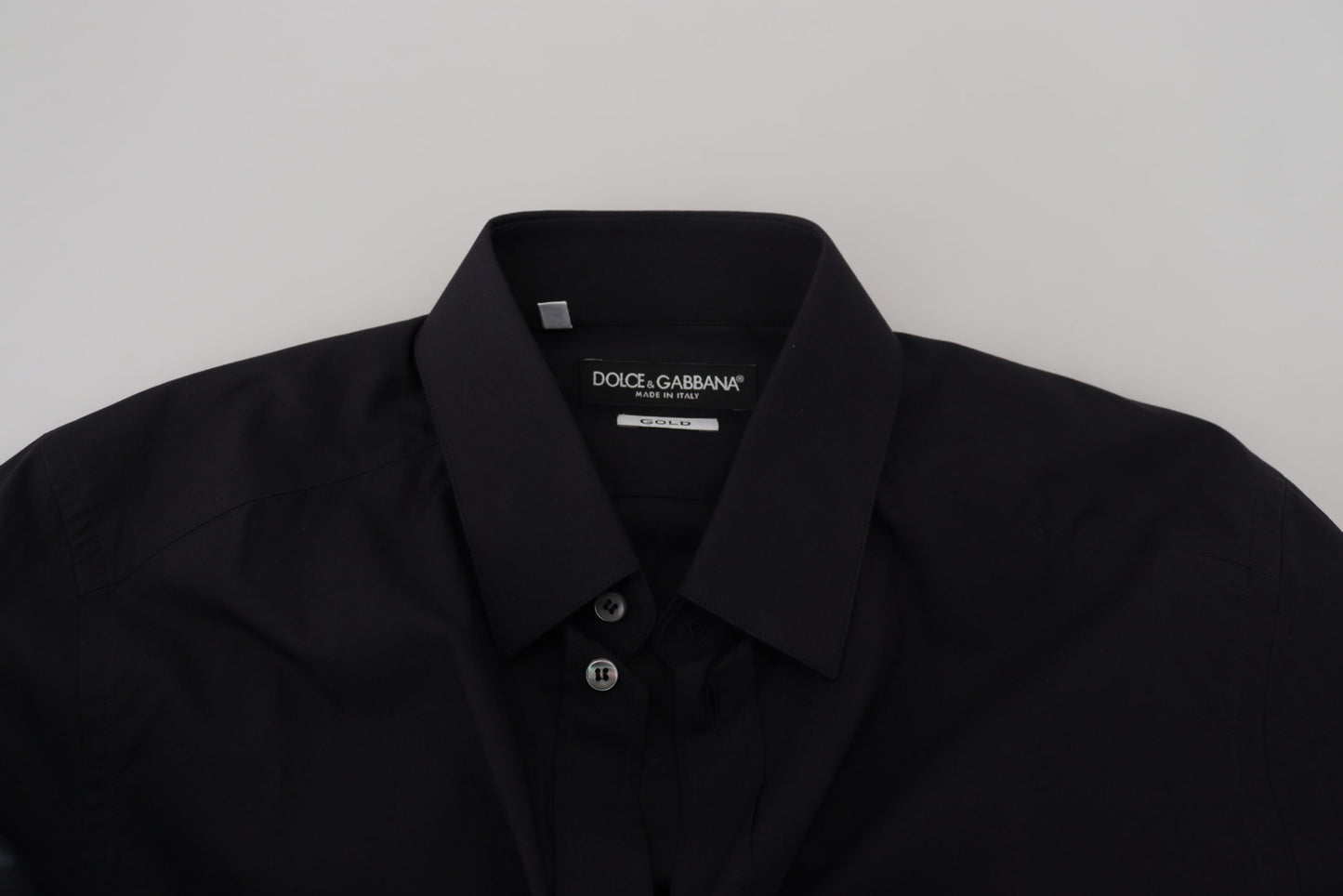 Dolce & Gabbana Elegant Slim Fit Black Cotton Dress Shirt Dolce & Gabbana