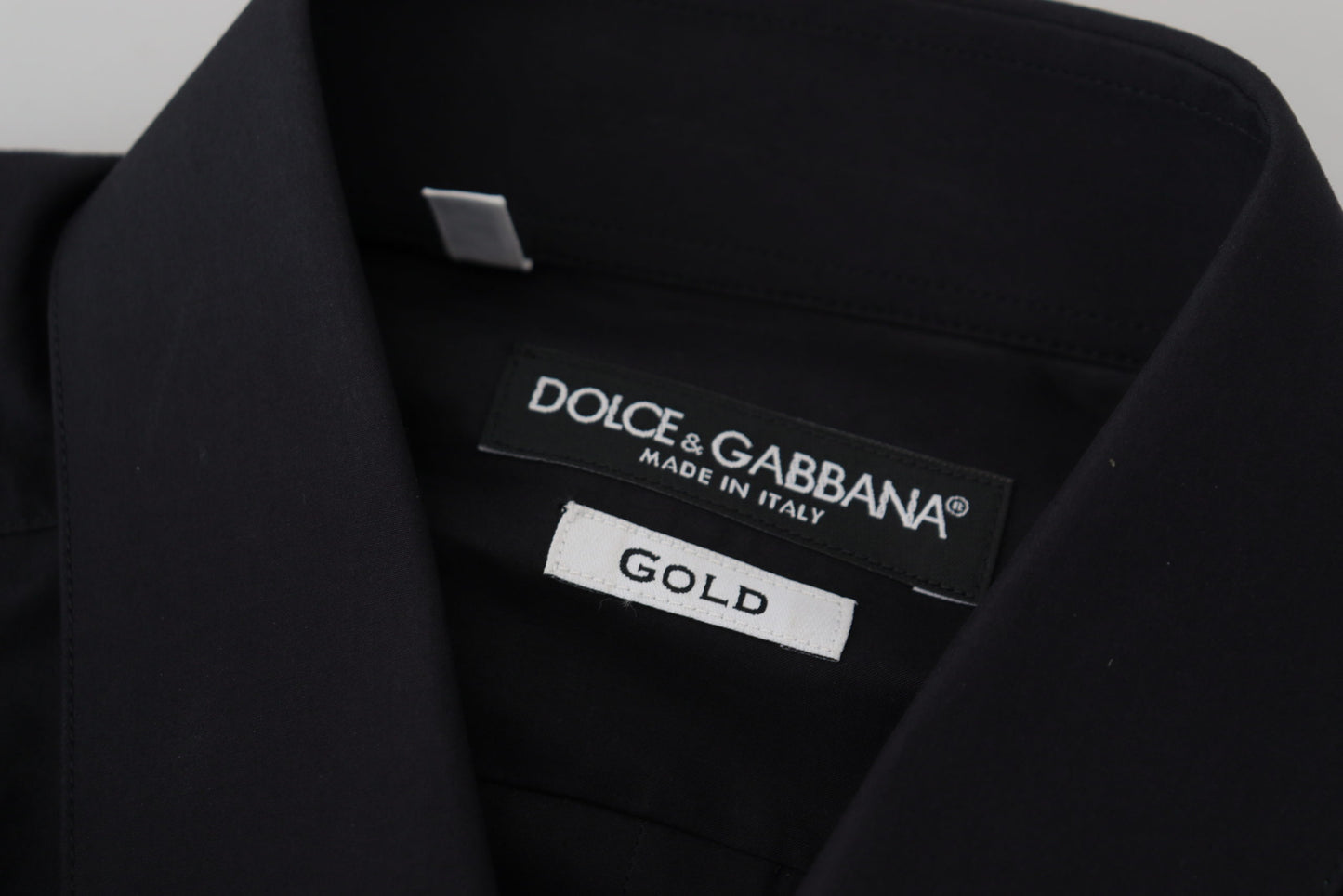 Dolce & Gabbana Elegant Slim Fit Black Cotton Dress Shirt Dolce & Gabbana