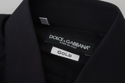 Dolce & Gabbana Elegant Slim Fit Black Cotton Dress Shirt Dolce & Gabbana