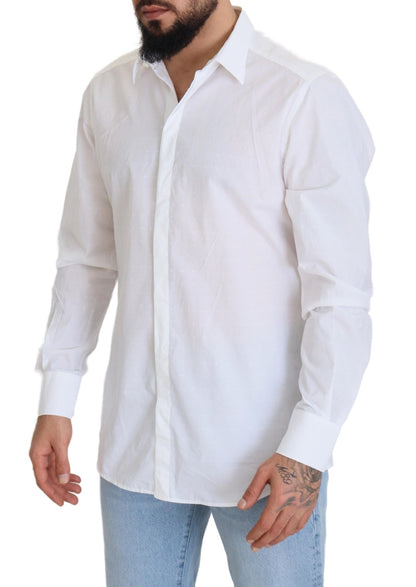 Dolce & Gabbana Elegance Reimagined White Cotton Dress Shirt Dolce & Gabbana