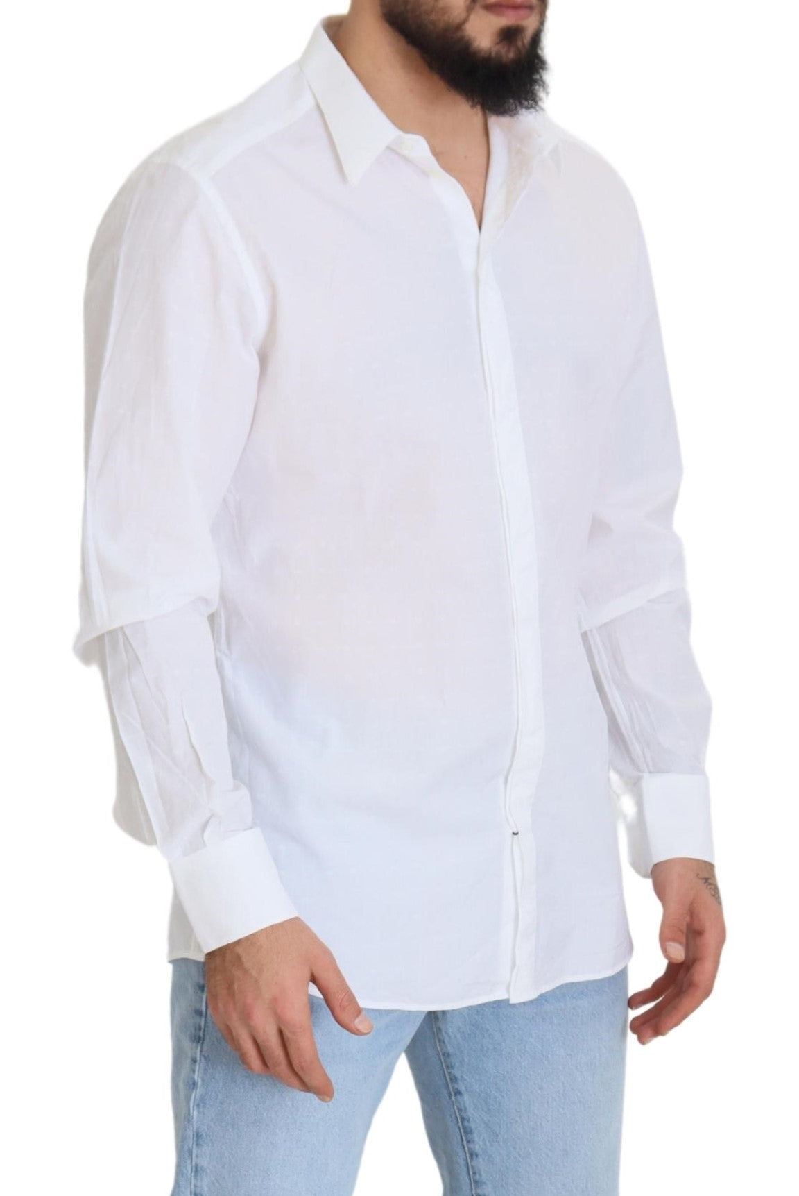 Dolce & Gabbana Elegance Reimagined White Cotton Dress Shirt Dolce & Gabbana