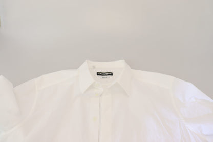 Dolce & Gabbana Elegance Reimagined White Cotton Dress Shirt Dolce & Gabbana