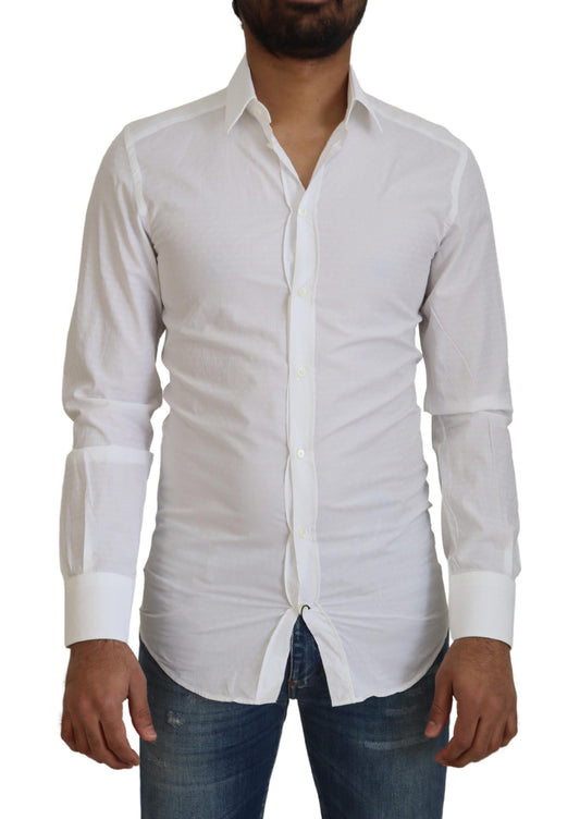 Dolce & Gabbana Elegant White Cotton Dress Shirt Slim Fit Dolce & Gabbana