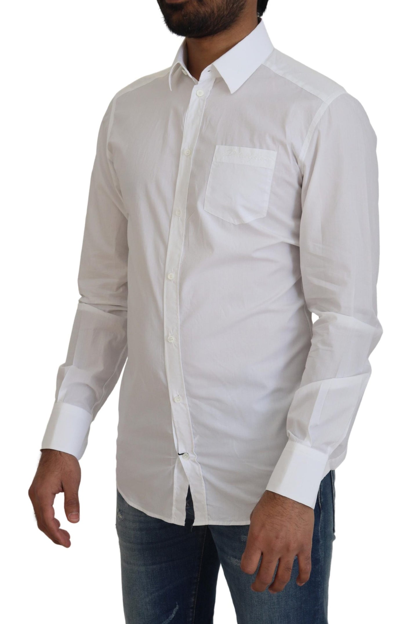 Dolce & Gabbana Elegant White Slim Fit Dress Shirt Dolce & Gabbana