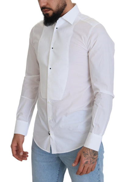 Dolce & Gabbana Elegant White Cotton Poplin Slim Fit Shirt Dolce & Gabbana