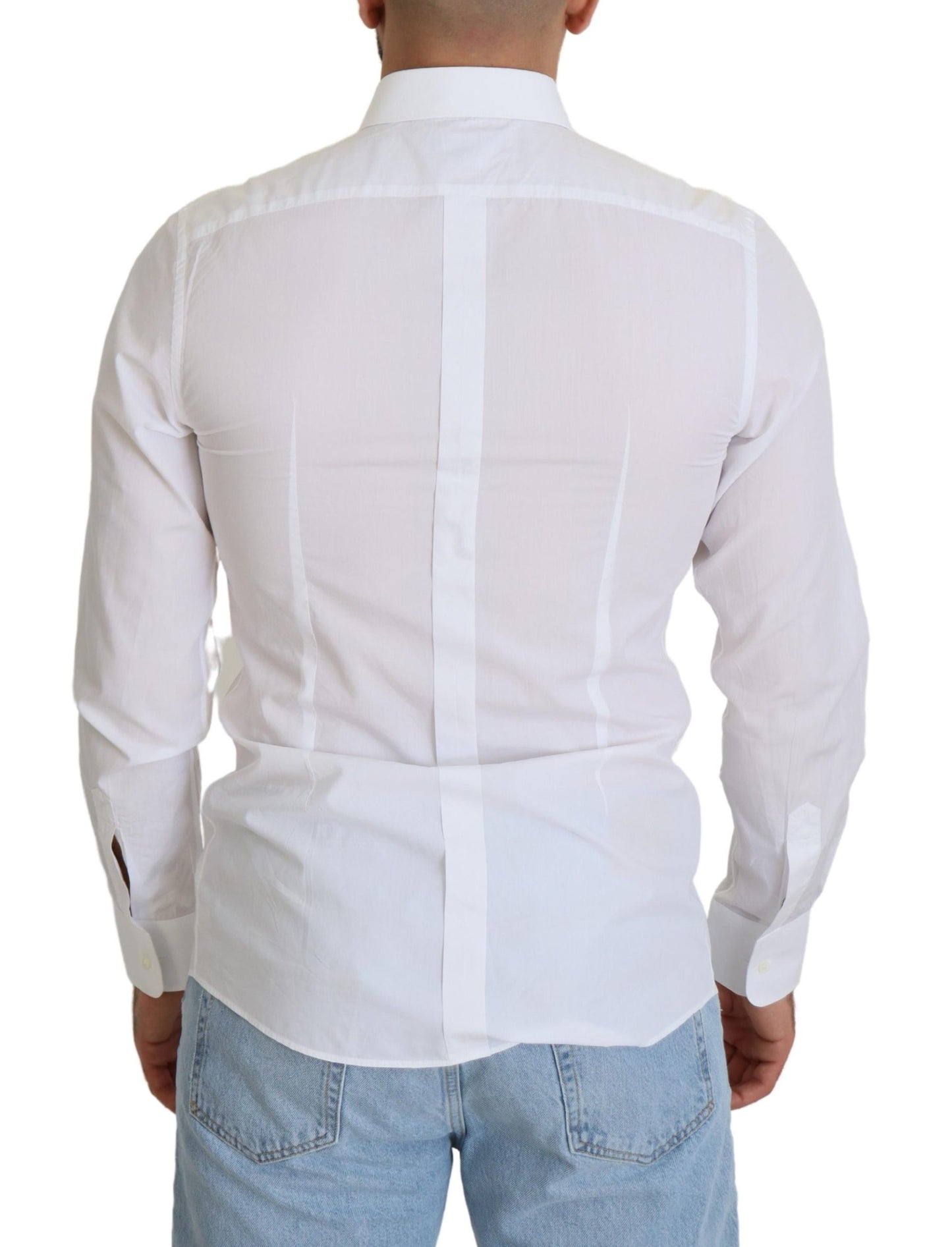 Dolce & Gabbana Elegant White Cotton Poplin Slim Fit Shirt Dolce & Gabbana