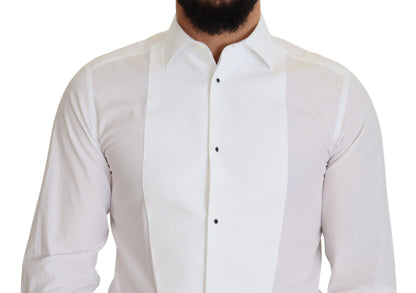 Dolce & Gabbana Elegant White Cotton Poplin Slim Fit Shirt Dolce & Gabbana