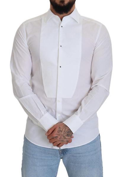 Dolce & Gabbana Elegant White Cotton Poplin Slim Fit Shirt Dolce & Gabbana