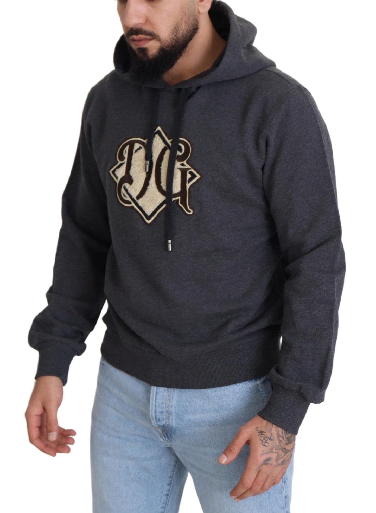 Dolce & Gabbana Elegant Grey Cotton Hooded Sweatshirt Dolce & Gabbana