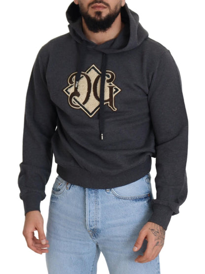 Dolce & Gabbana Elegant Grey Cotton Hooded Sweatshirt Dolce & Gabbana