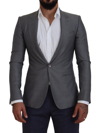 Dolce & Gabbana Elegant Light Gray Sicilia Blazer Jacket Dolce & Gabbana