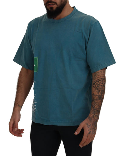 Dolce & Gabbana Elegant Crew Neck Cotton Tee in Blue Dolce & Gabbana