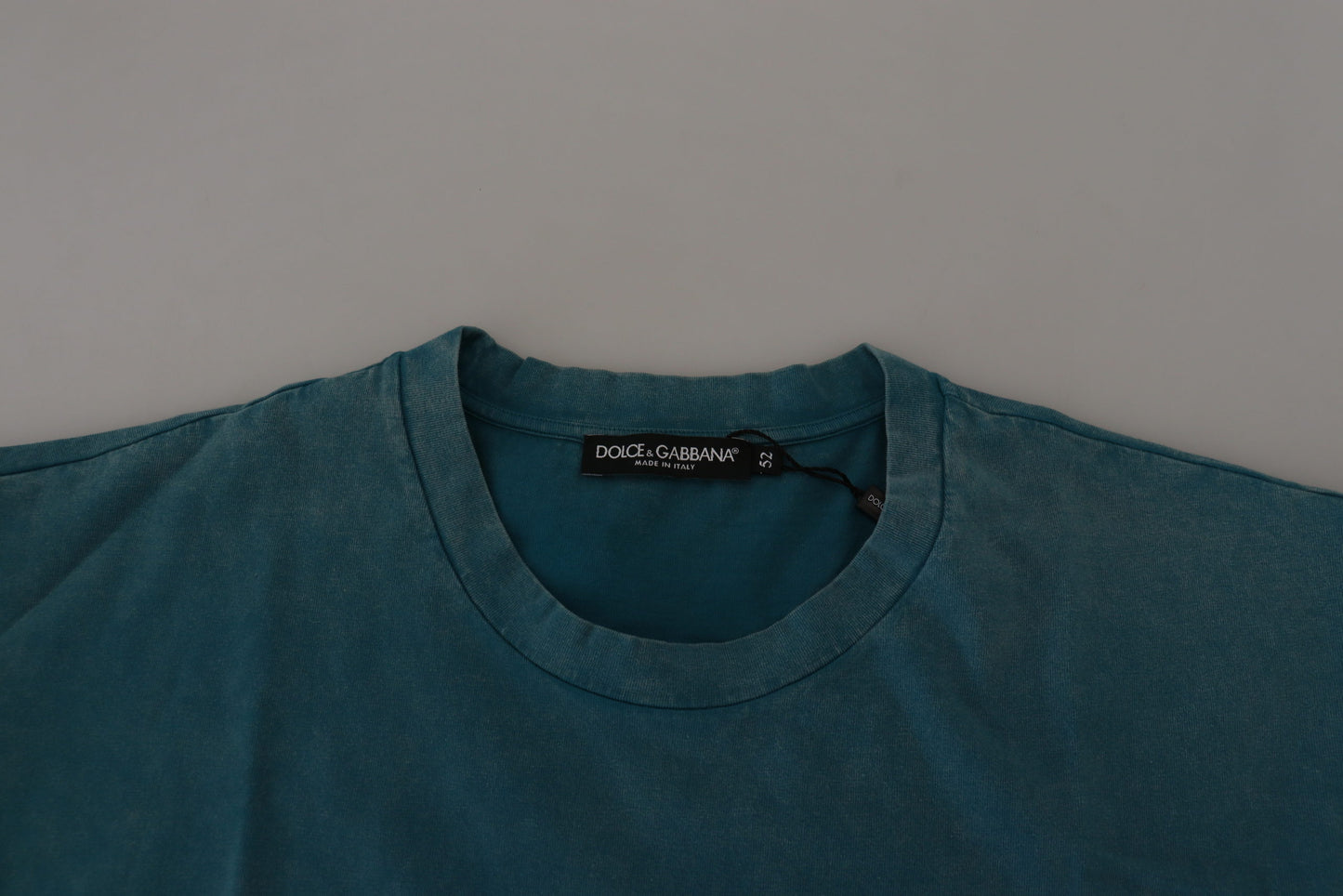 Dolce & Gabbana Elegant Crew Neck Cotton Tee in Blue Dolce & Gabbana