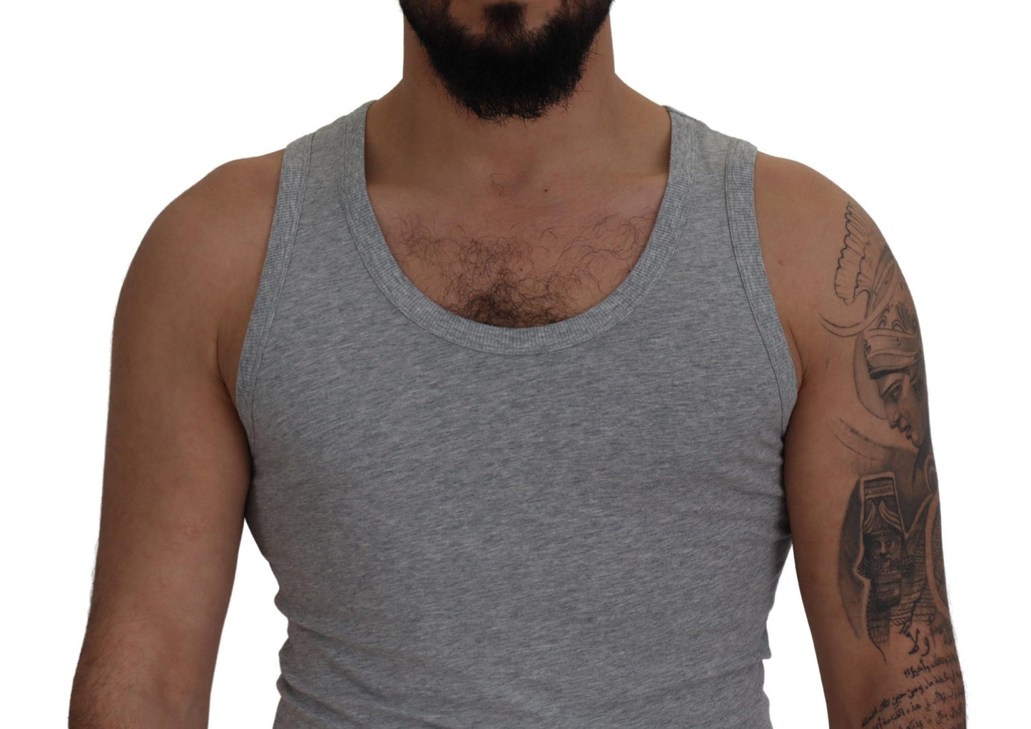 Dolce & Gabbana Sleek Sleeveless Grey Cotton Tank Top Dolce & Gabbana