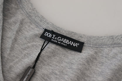 Dolce & Gabbana Sleek Sleeveless Grey Cotton Tank Top Dolce & Gabbana