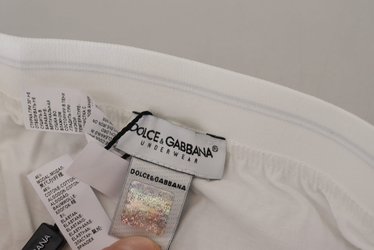 Dolce & Gabbana Elegant White Cotton Blend Boxer Shorts Dolce & Gabbana