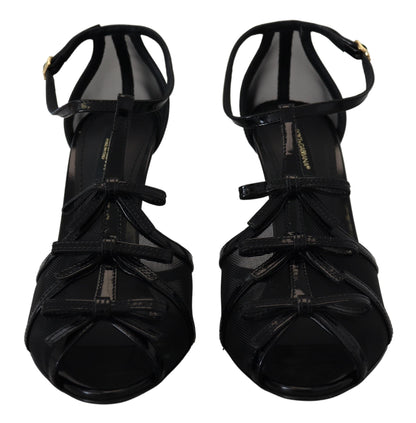 Dolce & Gabbana Elegant Black Stiletto Heeled Sandals Dolce & Gabbana