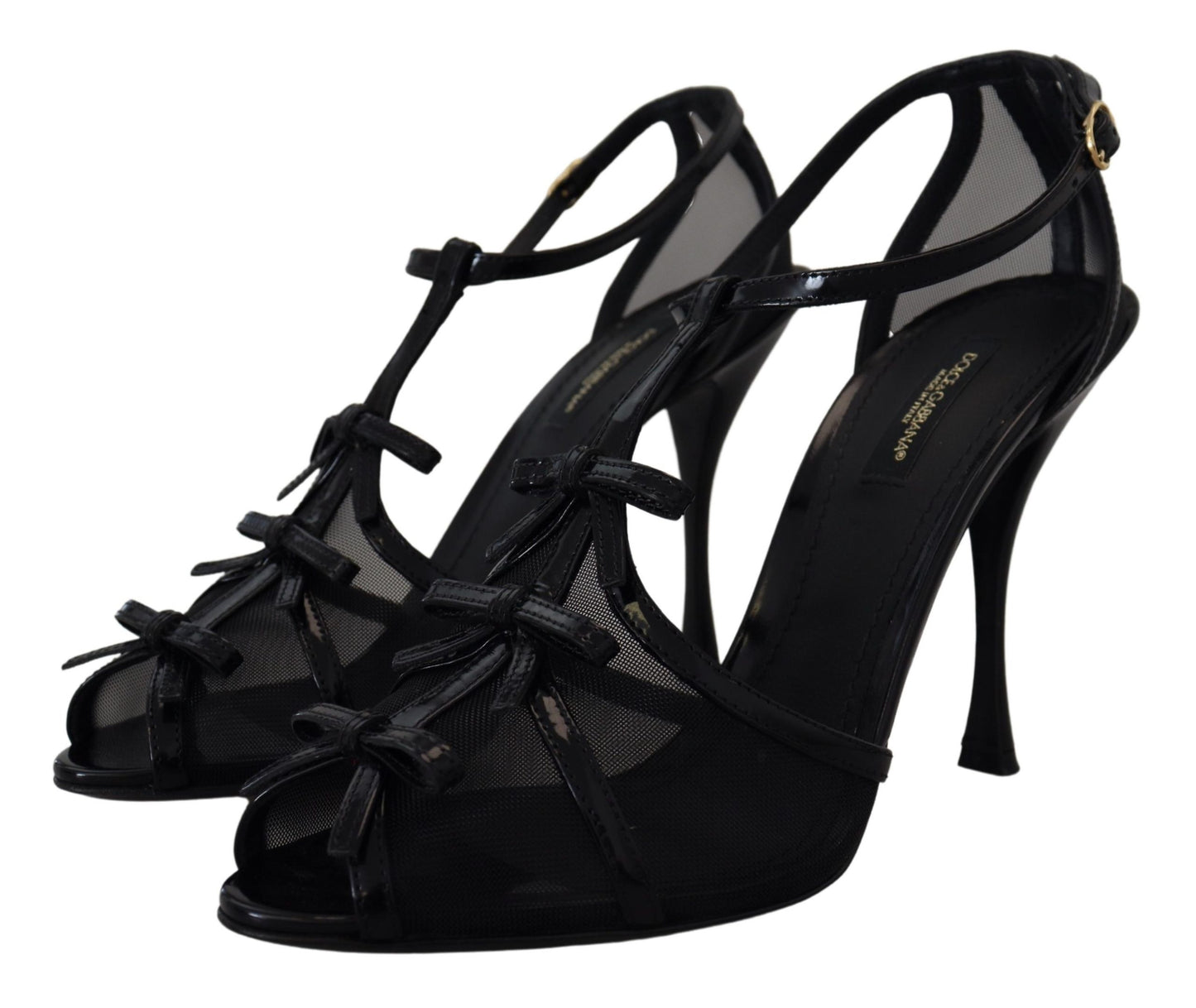 Dolce & Gabbana Elegant Black Stiletto Heeled Sandals Dolce & Gabbana