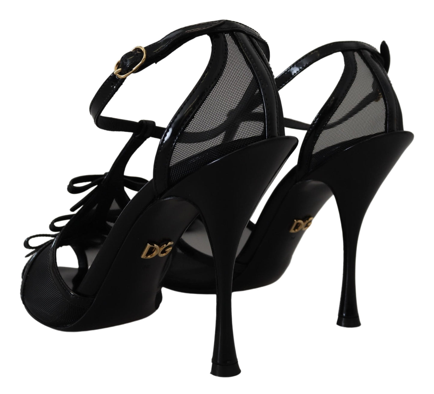 Dolce & Gabbana Elegant Black Stiletto Heeled Sandals Dolce & Gabbana