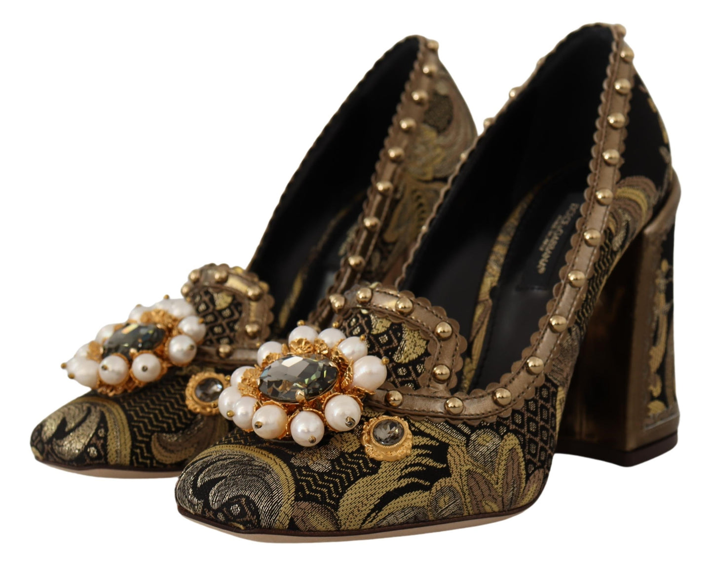 Dolce & Gabbana Elegant Gold Jacquard Brocade Pumps Dolce & Gabbana