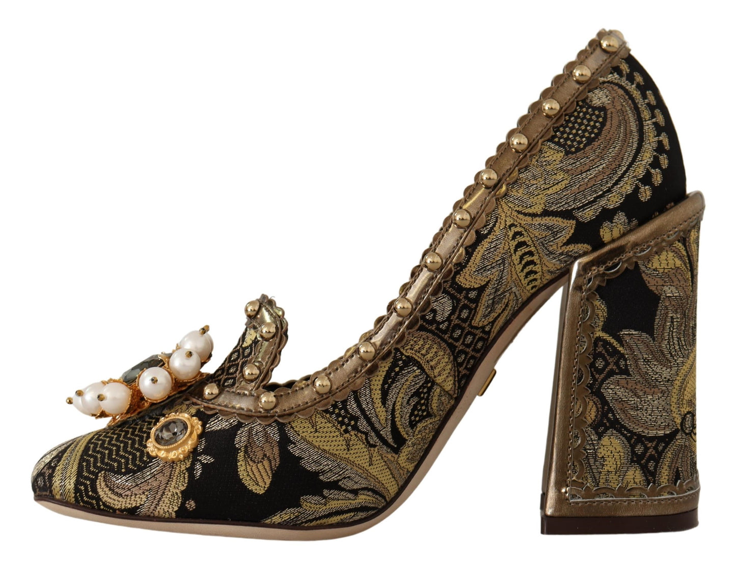 Dolce & Gabbana Elegant Gold Jacquard Brocade Pumps Dolce & Gabbana