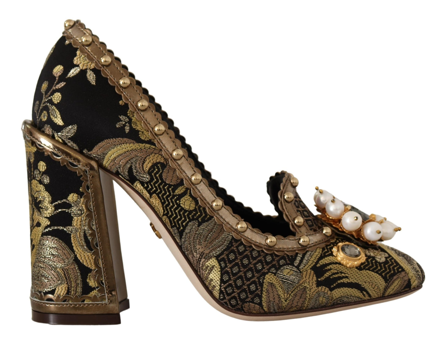 Dolce & Gabbana Elegant Gold Jacquard Brocade Pumps Dolce & Gabbana