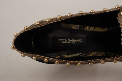 Dolce & Gabbana Elegant Gold Jacquard Brocade Pumps Dolce & Gabbana