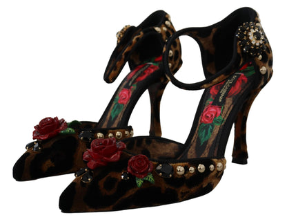 Dolce & Gabbana Chic Leopard Ankle Strap Sandal Heels Dolce & Gabbana