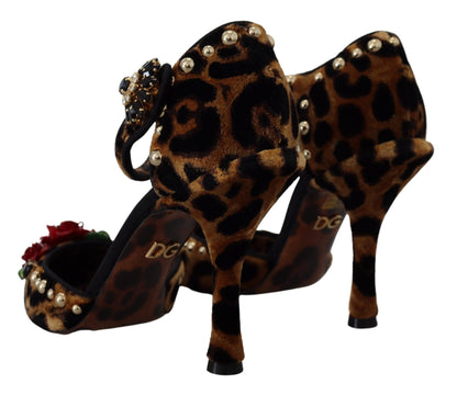 Dolce & Gabbana Chic Leopard Ankle Strap Sandal Heels Dolce & Gabbana