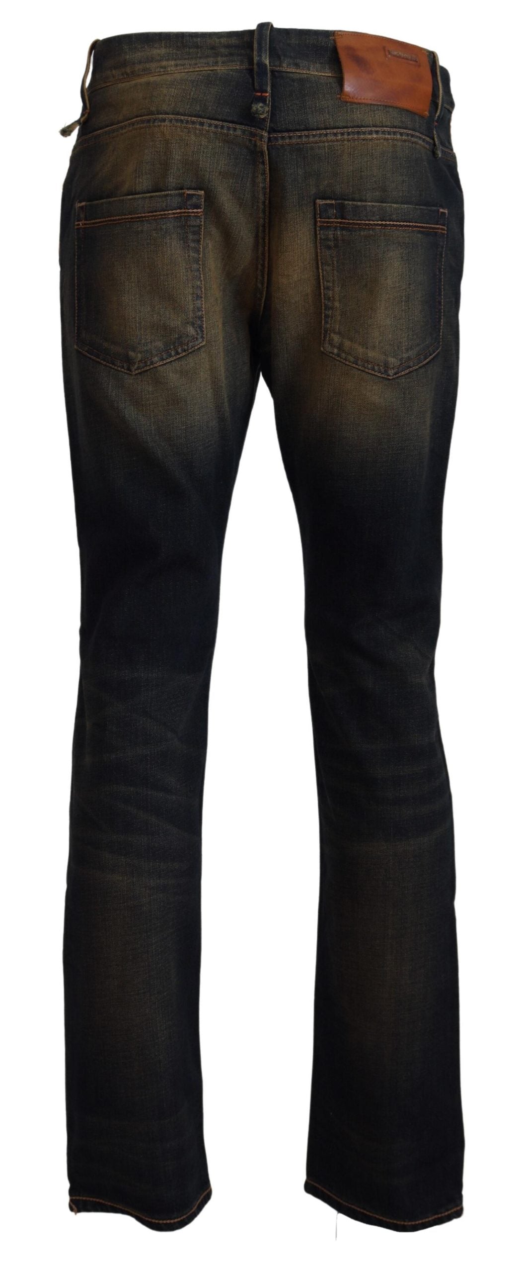 Acht Elegant Blue Washed Denim Pants - Authentic Craftsmanship Acht