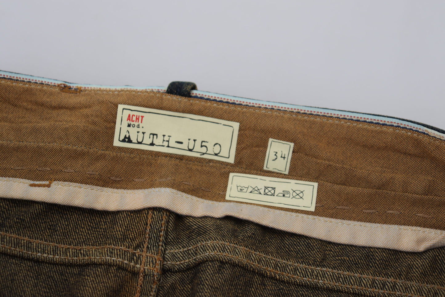 Acht Elegant Blue Washed Denim Pants - Authentic Craftsmanship Acht