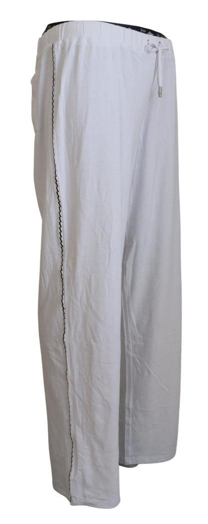 John Galliano Elegant Wide Leg Cotton Pants John Galliano