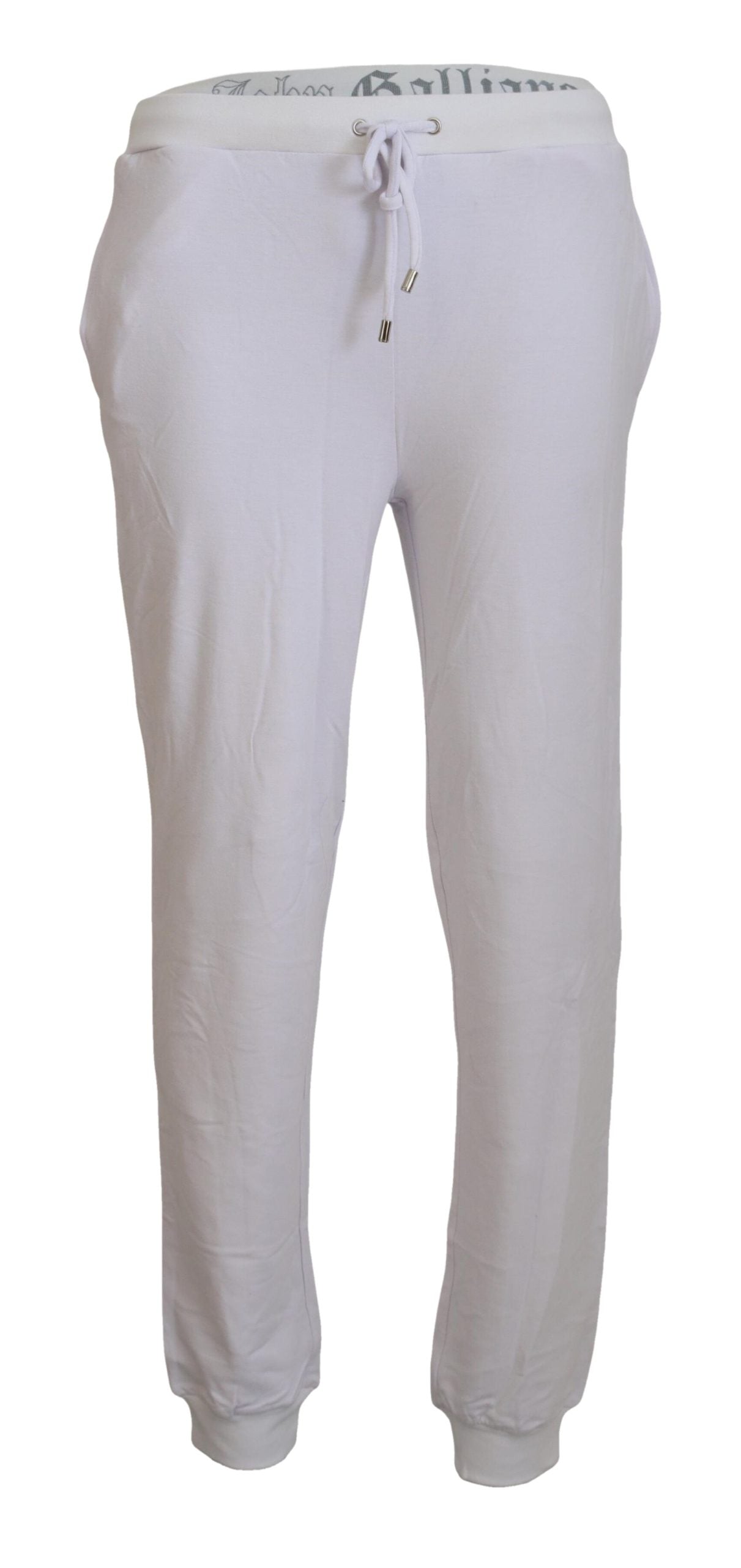 John Galliano Chic White Jogger Pants - Casual Elegance John Galliano