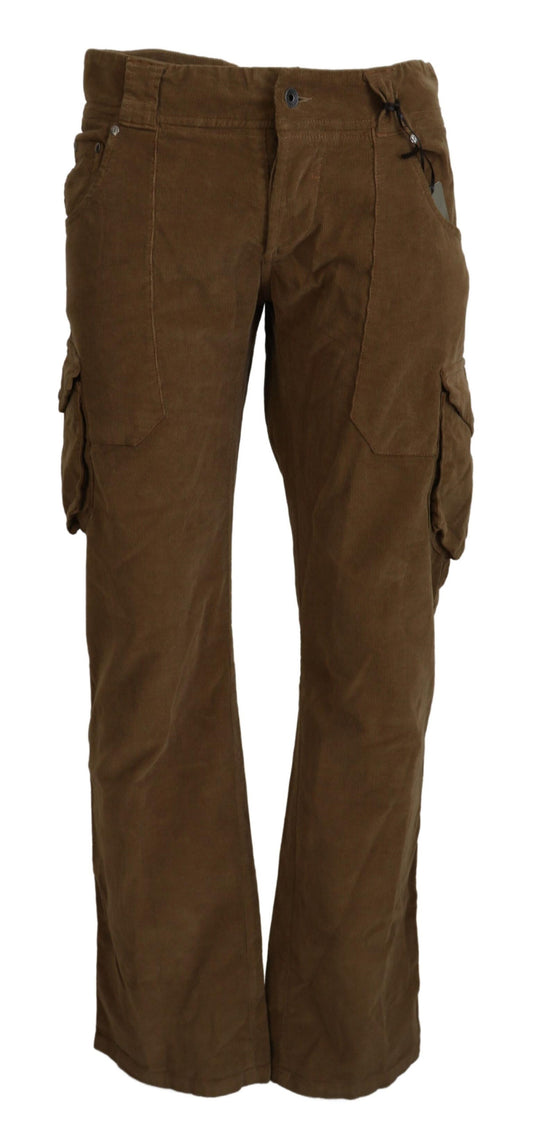 Ermanno Scervino Chic Brown Corduroy Cargo Pants Ermanno Scervino