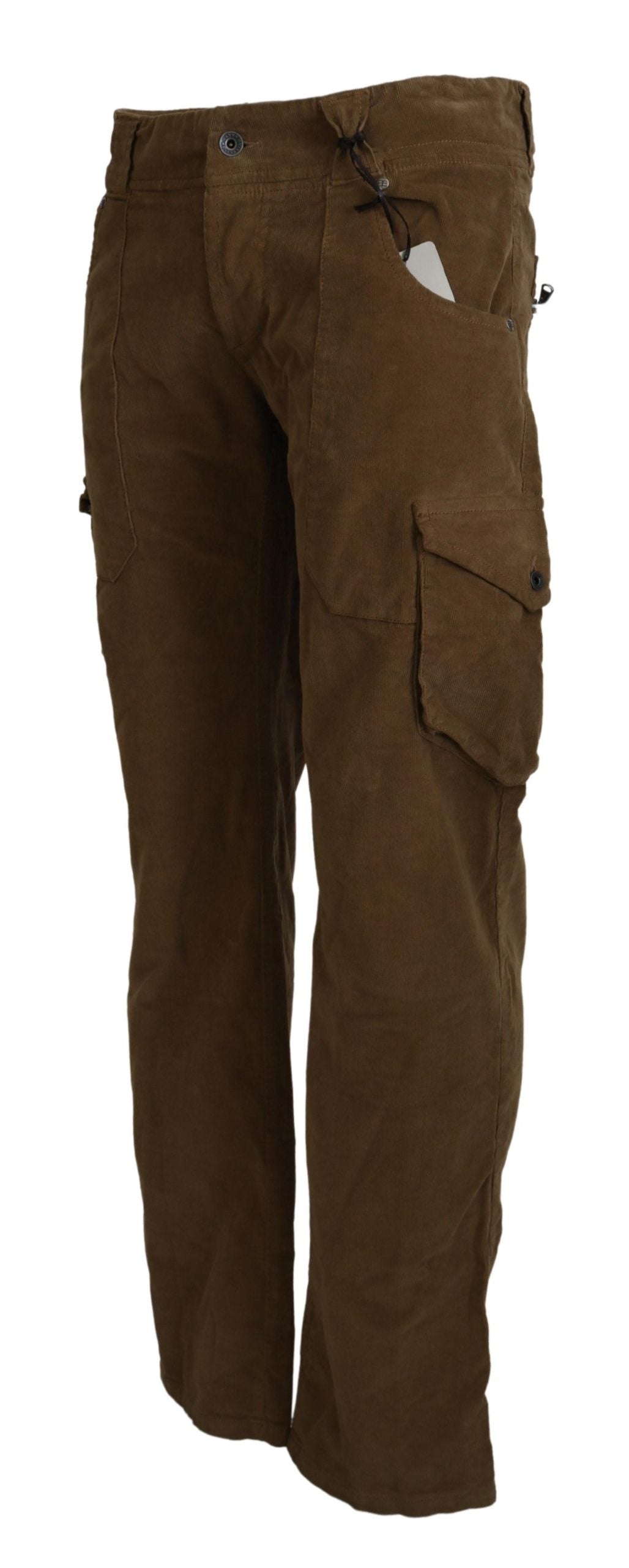 Ermanno Scervino Chic Brown Corduroy Cargo Pants Ermanno Scervino