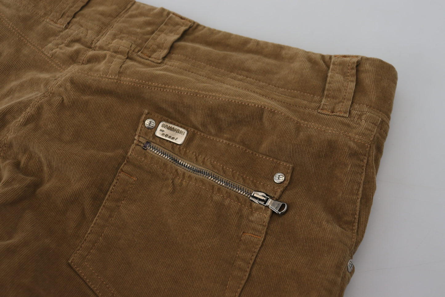 Ermanno Scervino Chic Brown Corduroy Cargo Pants Ermanno Scervino