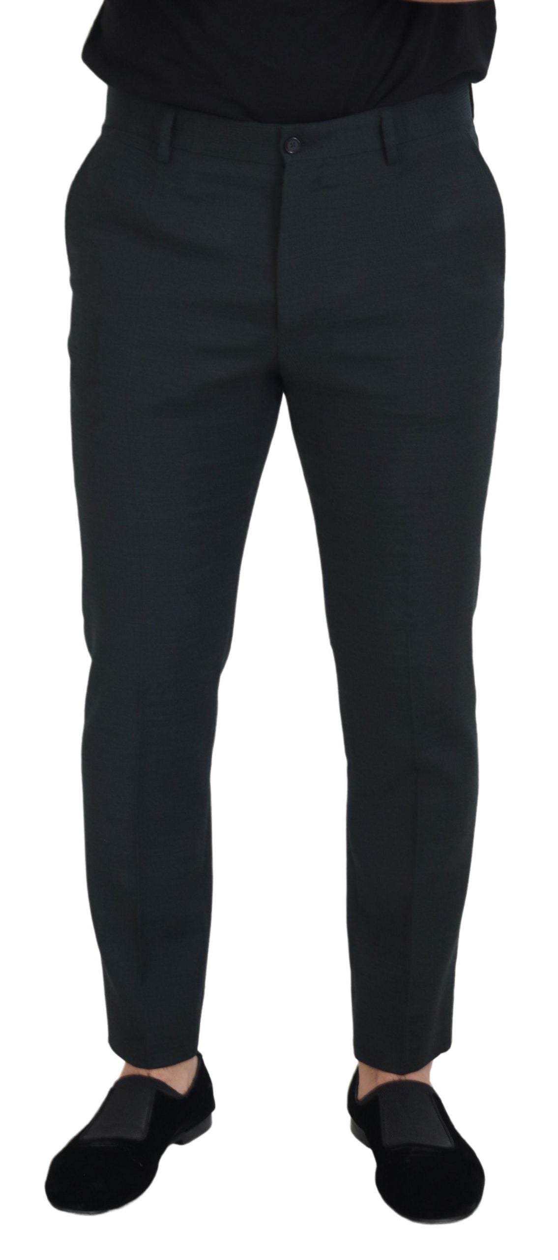 Dolce & Gabbana Elegant Blue Virgin Wool Trousers Dolce & Gabbana