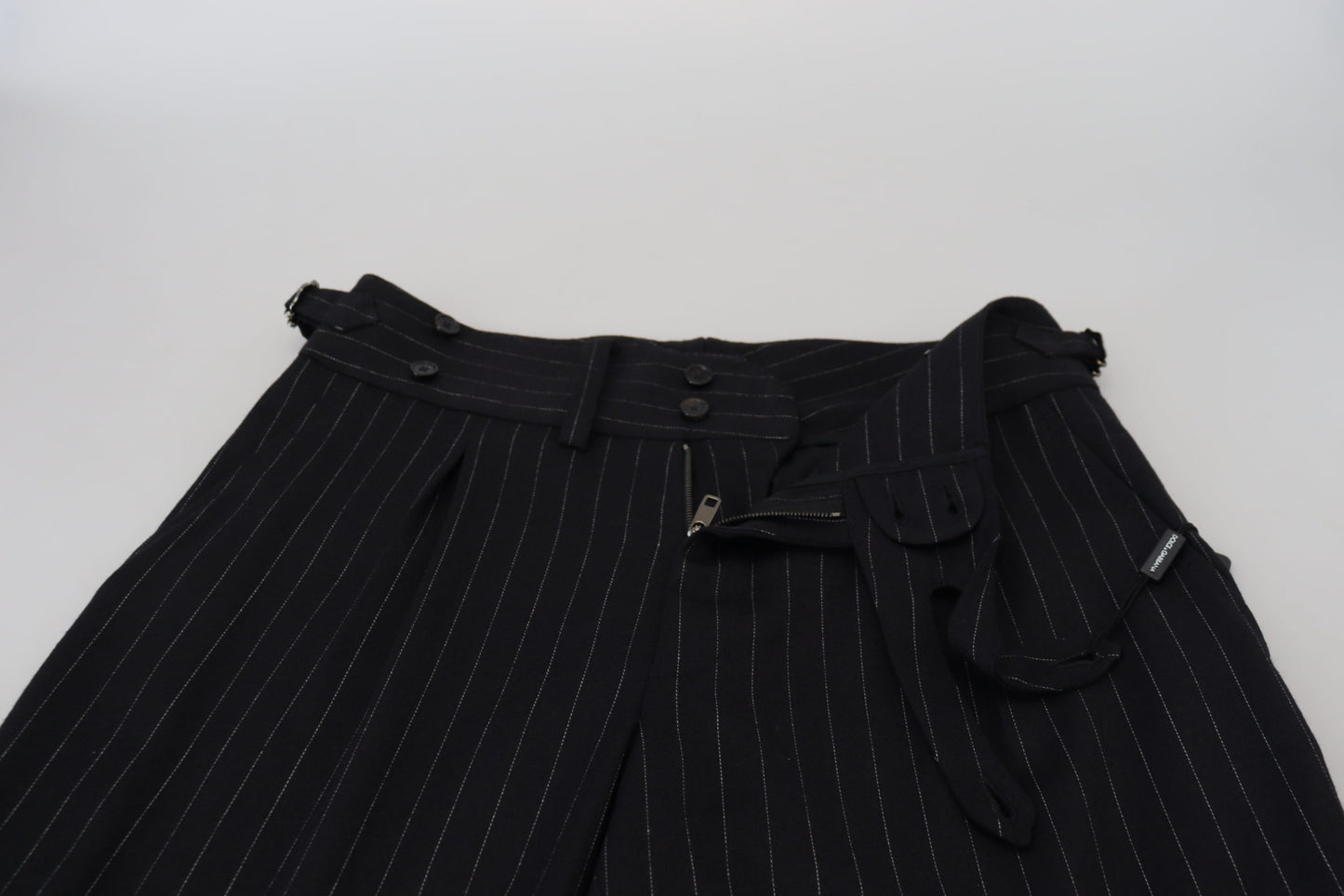 Dolce & Gabbana Elegant Black Striped Wool Blend Trousers Dolce & Gabbana