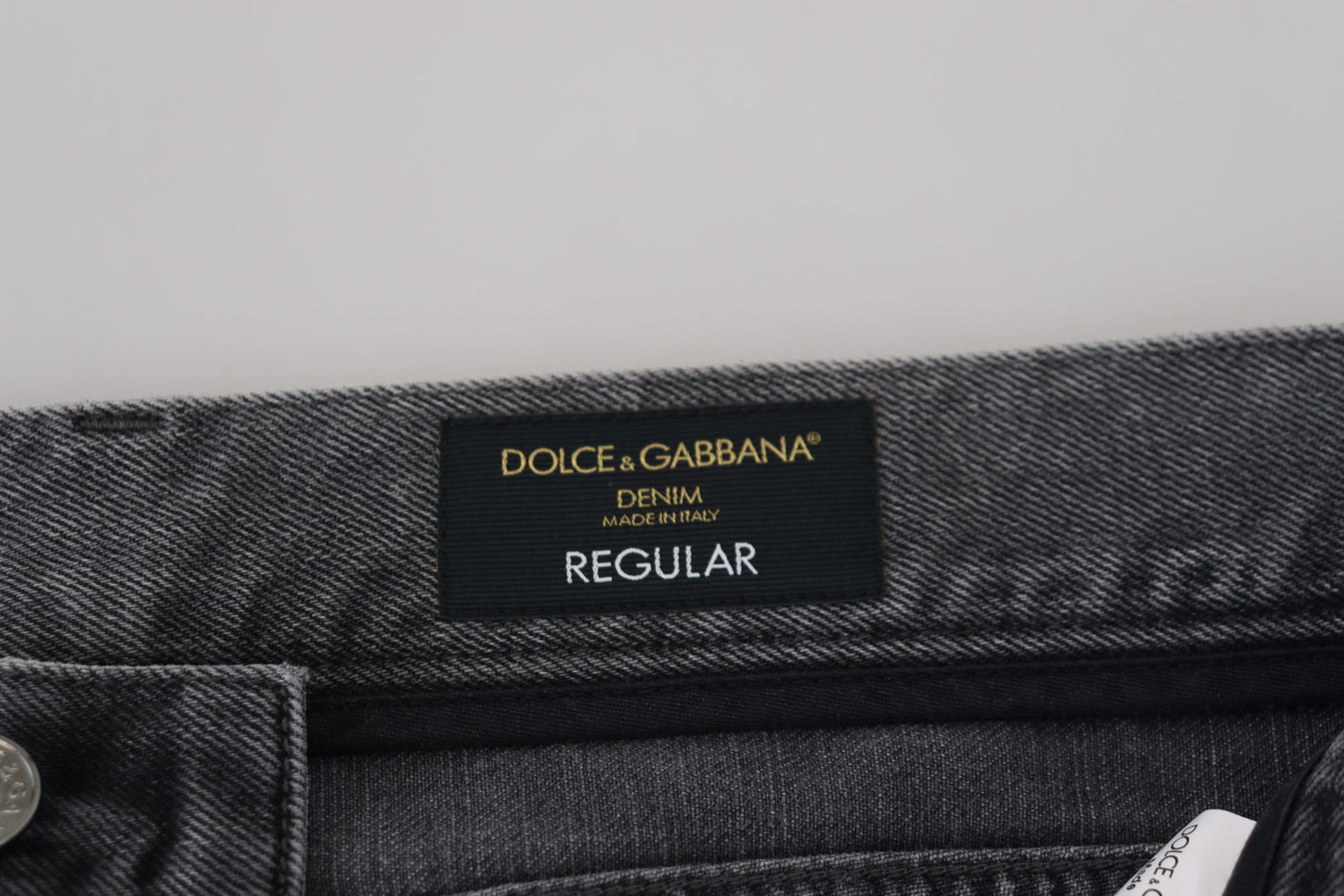 Dolce & Gabbana Elegant Grey Checkered Denim Treasure Dolce & Gabbana