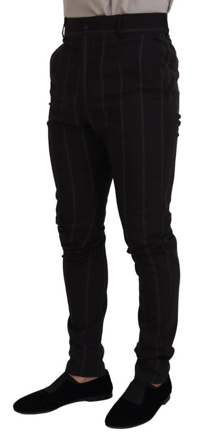 Dolce & Gabbana Elegant Black Striped Chino Pants Dolce & Gabbana