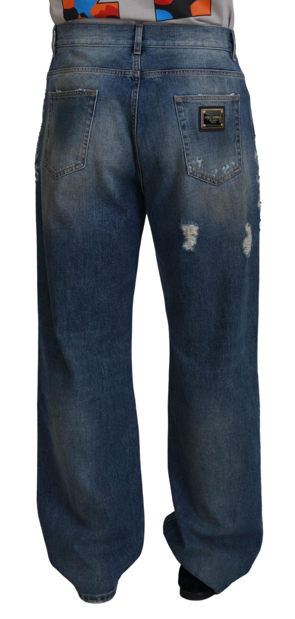 Dolce & Gabbana Stunning Tattered Denim Italian Jeans Dolce & Gabbana