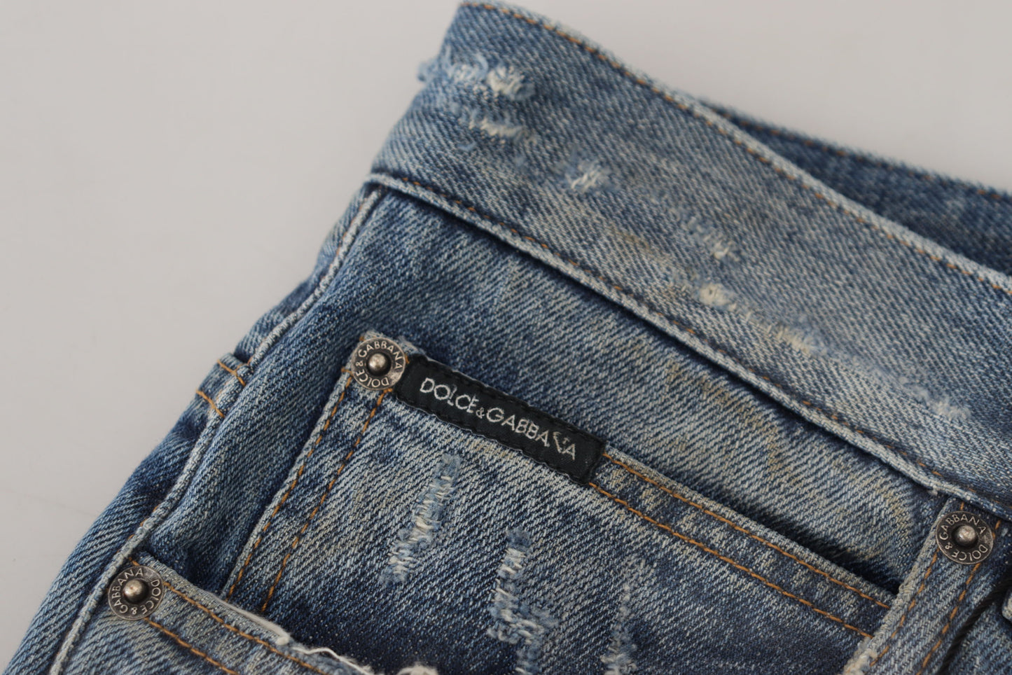 Dolce & Gabbana Stunning Tattered Denim Italian Jeans Dolce & Gabbana