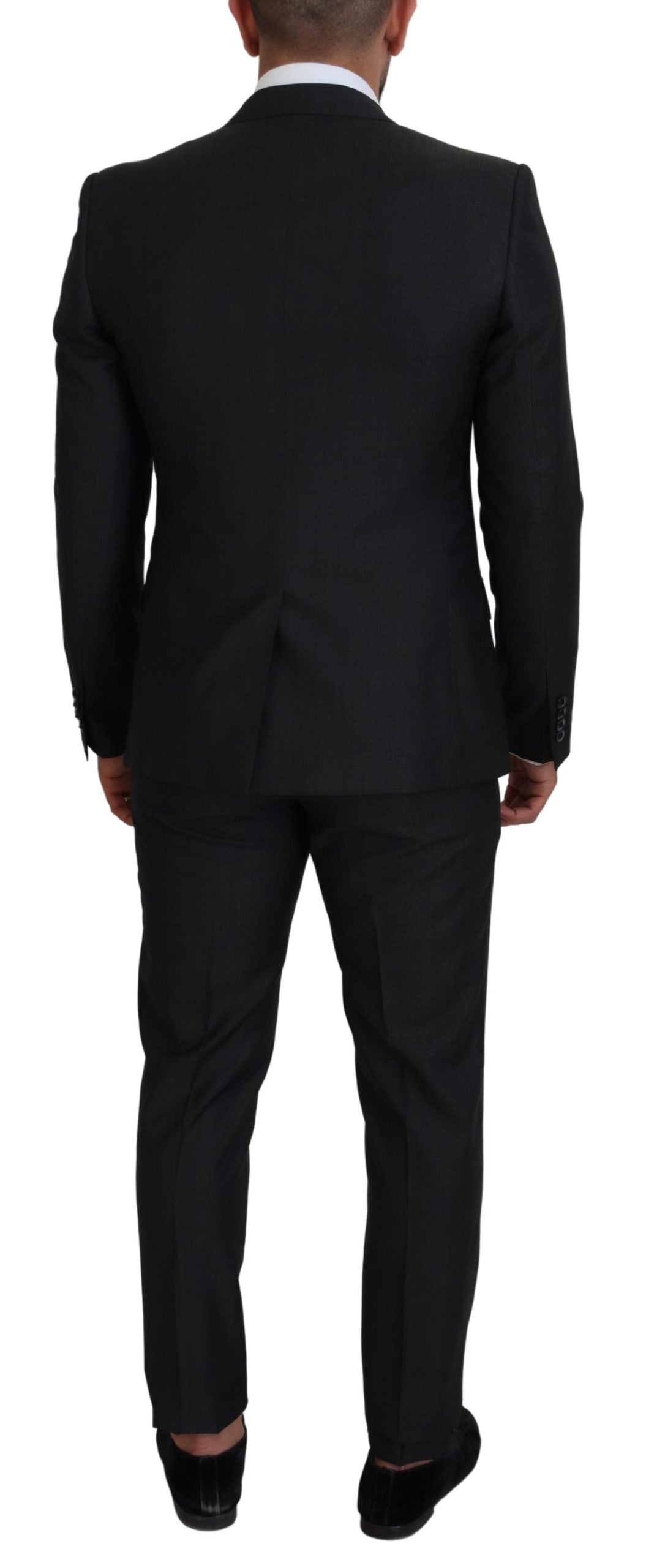 Dolce & Gabbana Elegant Gray Martini Three-Piece Wool Silk Suit Dolce & Gabbana